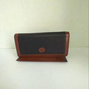 Dooney &‎ Bourke Leather Checkbook Wallet Clutch Organizer Brown Vintage